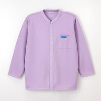 ナガイレーベン 院内ウェア上衣（前開き型） EJ-7011 パープル L 検査衣　患者衣 1枚（取寄品）