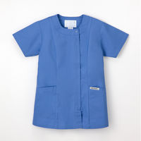 ナガイレーベン 女子チュニック （スクラブ） 医療白衣 半袖 ブルー S NR-8657（取寄品）
