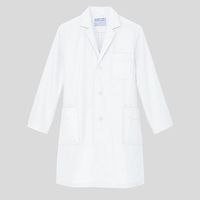 KAZEN メンズ診察衣（ハーフ丈） ドクターコート 医療白衣 薬局衣 長袖 オフホワイト シングル S 251-90（直送品）