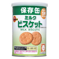 【非常食】 ブルボン 缶入ミルクビスケット 34722 5年 1箱（24缶入）