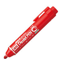 ぺんてる 油性ペン ノック式ハンディ PentelPEN 中字丸芯 赤 NXN50-B 1箱（10本入）