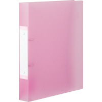 ハピラ　リングファイル丸型2穴　A4タテ　背幅40mm　5冊　カラバリ　ピンク