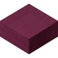 溝端紙工印刷　カラーナプキン　4つ折り　2PLY　ワインレッド　1袋（50枚入）  オリジナル
