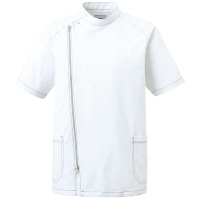 ミズノ ユナイト ジャケット（男性用） ホワイト×シルバー 3L MZ0066 医療白衣 1枚（取寄品）