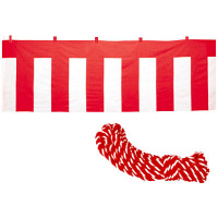 ササガワ 紅白幕 木綿製 紅白ロープ付き 40-6501 1枚（取寄品）