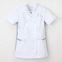 ナガイレーベン 女子上衣（スクラブ） 医療白衣 半袖 Tシルバーグレー EL FT-4627（取寄品）