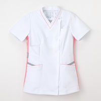 ナガイレーベン 女子上衣（スクラブ） 医療白衣 半袖 Tバーガンディ EL FT-4597（取寄品）