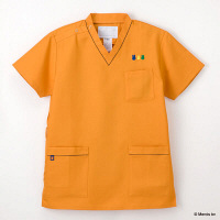 ナガイレーベン 男女兼用上衣 （スクラブ） 医療白衣 半袖 オレンジ BL MFT-5802（取寄品）