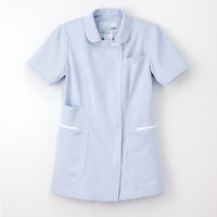 ナガイレーベン 女子上衣 ナースジャケット 医療白衣 半袖 ブルー M LX-4012（取寄品）
