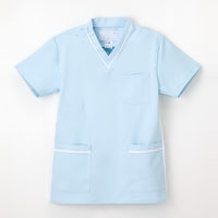 ナガイレーベン 男女兼用上衣（スクラブ） 医療白衣 半袖 ブルー BL FT-4497（取寄品）