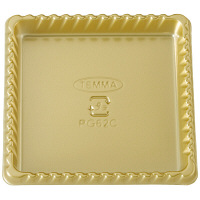 天満紙器　PG62S　PETゴールドトレー角型　金　4499055　1箱（500枚入）　（取寄品）