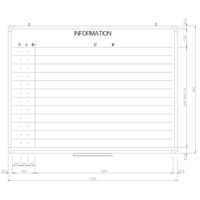 日学　樹脂枠ホワイトボード　1200×900　INFORMATION表　RC-12-024　（直送品）