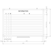 日学　樹脂枠ホワイトボード　900×600　INFORMATION表　RC-13-024　（直送品）