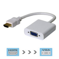 Vodaview　変換アダプタ　HDMI[オス]→VGA（D-sub15ピン）[メス]　約0.18m/jホワイト　VV-HDAVGA-W-DO
