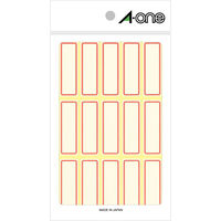 エーワン セルフラベル 整理・表示用 手書き用 上質紙 赤枠付き 1片（15×45mm） 1袋（18シート 270片入） 03004（取寄品）