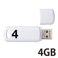 USBメモリ 4GB USB2.0 シンプル キャップ式 ホワイト セキュリティ機能対応 MF-ABPU204GWH エレコム 1個  オリジナル