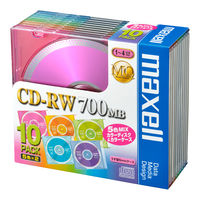 マクセル データ用CD-RW 5mmプラケース 1パック（10枚：5色入×2枚） プリント非対応 CDRW80MIX.1P10S