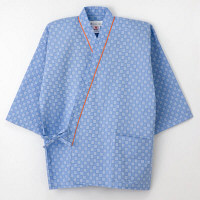 ナガイレーベン 患者衣じんべい型 男女兼用 ブルー M RG-1451（取寄品）