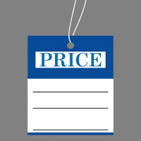 ササガワ タカ印 提札 四角型 青 PRICE 18-3336 1箱（500枚入）（取寄品）