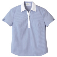 トンボ　キラク　レディス　ニットシャツ　　ブルー　　L　CR122-75　1枚　　（取寄品）