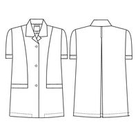 ナガイレーベン 女子食品衣半袖 ホワイト L NP-432（取寄品）