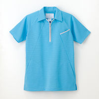 ナガイレーベン 男女兼用ニットシャツ 介護ユニフォーム ブルー M FH-2302（取寄品）