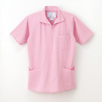 ナガイレーベン 男女兼用ニットシャツ 介護ユニフォーム ピンク S FH-2377（取寄品）