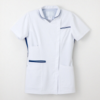 ナガイレーベン 女子上衣（衿つきスクラブ） 医療白衣 半袖 Tロイヤルブルー S LX-4072（取寄品）