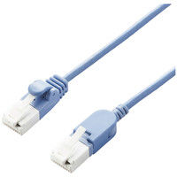 LANケーブル 5m cat6準拠 ギガビット スリム 3.5mm より線 ブルー AS-LAN6SW50BU エレコム 1個