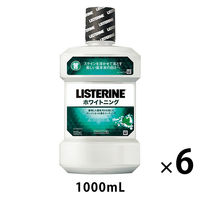 リステリン ホワイトニング ホワイトミント味 1000mL 1セット（6本）マウスウォッシュ 液体歯磨き