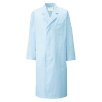 KAZEN メンズ診察衣S型長袖（ドクターコート） 医療白衣 サックスブルー（水色） シングル 3L 110-71（直送品）