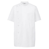 KAZEN メンズ医務衣半袖 （メンズケーシー） 医療白衣 ホワイト S 132-30（直送品）
