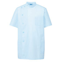 KAZEN メンズ医務衣半袖 （メンズケーシー） 医療白衣 サックスブルー（水色） LL 132-31（直送品）