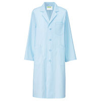 KAZEN メンズ診察衣S型長袖（ドクターコート） 医療白衣 サックスブルー（水色） シングル 3L 250-91（直送品）
