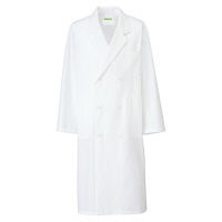 KAZEN メンズ診察衣W型長袖（ドクターコート） 医療白衣 オフホワイト ダブル L 255-90（直送品）