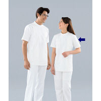 KAZEN レディス医務衣半袖 （ナースジャケット） 医療白衣 オフホワイト 4L 263-10（直送品）