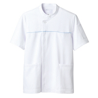 住商モンブラン ジャケット（メンズ・半袖） 医務衣 医療白衣 白/サックスブルー（水色） 3L 72-864（直送品）