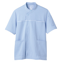 住商モンブラン ジャケット（メンズ・半袖） 医務衣 医療白衣 サックスブルー（水色）/白 M 72-876（直送品）