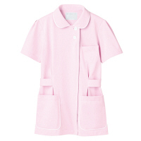 住商モンブラン レディスジャケット（ナースジャケット） 医療白衣 半袖 ピンク/白 L 73-1444（直送品）