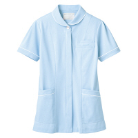 住商モンブラン ナースジャケット（半袖） 医療白衣 レディス サックスブルー（水色）/白 3L 73-1696（直送品）