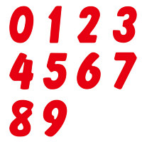 ササガワ アドポップ 数字シールセット 赤 23-99 1袋（10種各1シート入×10冊）（取寄品）
