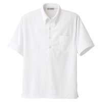 AITOZ（アイトス） メンズ半袖ニットBDシャツ 介護ユニフォーム ホワイト S 861206-001（直送品）