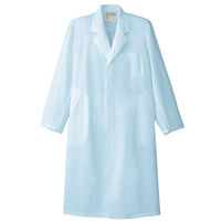 AITOZ（アイトス） メンズ診察衣シングル コート型白衣 医療白衣 薬局衣 半袖 サックス LL 861313-007（直送品）