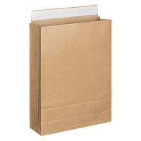 「現場のチカラ」 スーパーバッグ 宅配袋（紙製） フィルム貼り 茶 大サイズ 封かんシール付 1パック（100枚入）  オリジナル