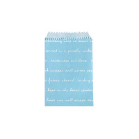 カクケイ　紙袋　英文字　ブルー　8号　フ-923　1セット（400枚）　（取寄品）