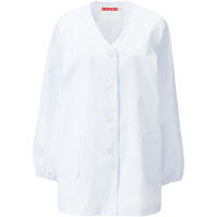 KAZEN（カゼン） レディス衿なし調理衣長袖 ホワイト M 330-30 1着（直送品）