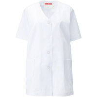 KAZEN（カゼン） レディス衿なし調理衣半袖 ホワイト S 332-30 1着（直送品）