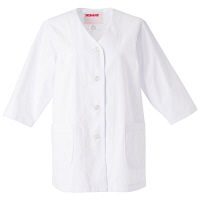 KAZEN（カゼン） レディス衿なし調理衣七分袖 ホワイト 4L 334-30 1着（直送品）
