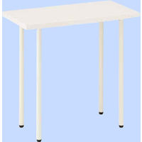 プラス フラットテーブル  ホワイト  幅800×奥行400×高さ700mm  1台（2梱包）（直送品）