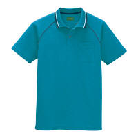 AITOZ（アイトス） ユニセックス 大きいサイズ 制電半袖ポロシャツ ピーコックブルー 5L AZ-50005 1着（直送品）
